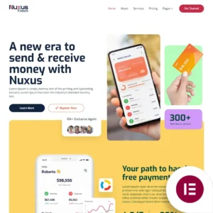 Nuxus: The Premier Elementor Template Kit for Online Payment Gateway Services