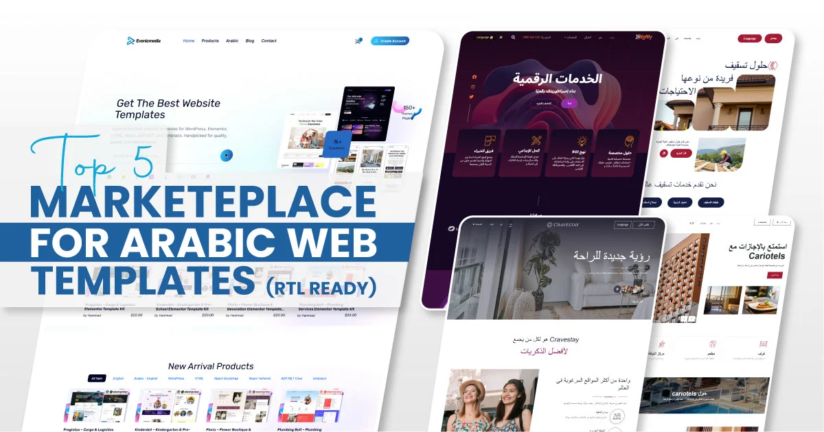 Top 5 Marketplaces to Find Arabic Web Templates (RTL Ready) 1 Arabic Web Templates