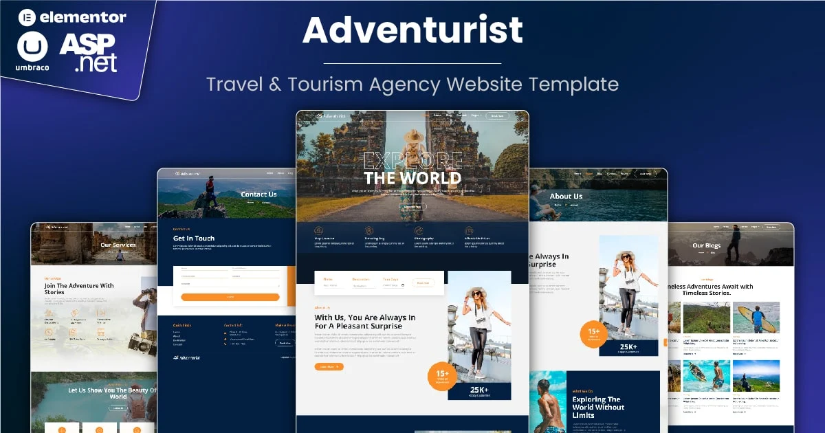 Adventurist: One of the Best Travel Agency Website Templates for ASP.NET, Umbraco & Elementor 1 best travel agency website templates