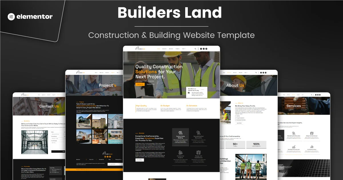 Builders Land—A Powerful Building Construction Website Template That Gets the Job Done Right 1 Building Construction Website Template
