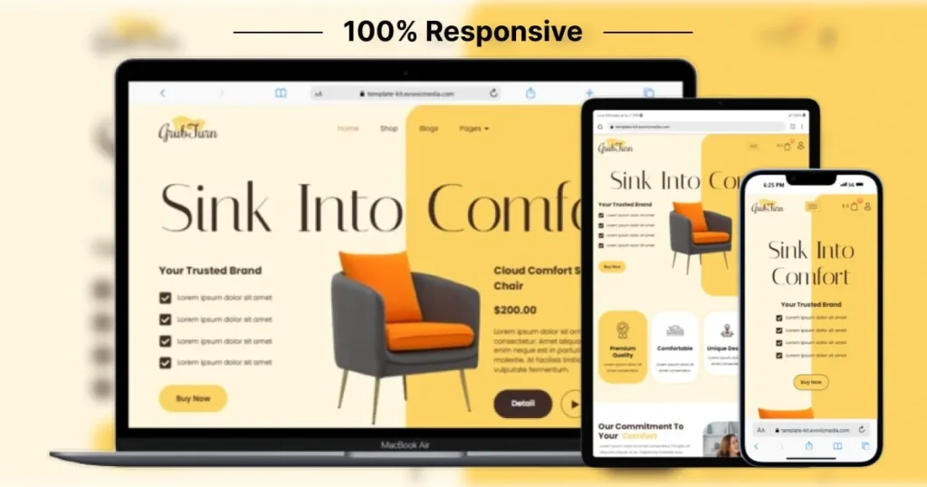 GrubFurn – The Ultimate Furniture Website Template to Elevate Your Online Store 2 Furniture Website Template