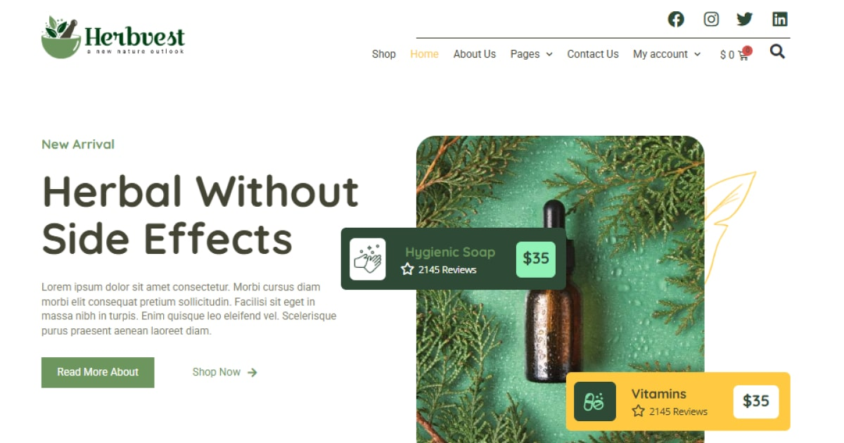 Why Every Herbal Shop Needs HerbVest – A Clean, Modern Store Website Template 1 Herbal Shop