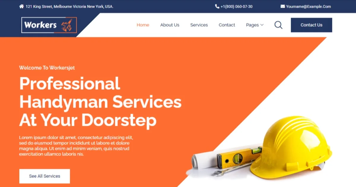 WorkersJet: The Ultimate Website Template for Website Repair Services and Maintenance Pros 1 Website Repair Services