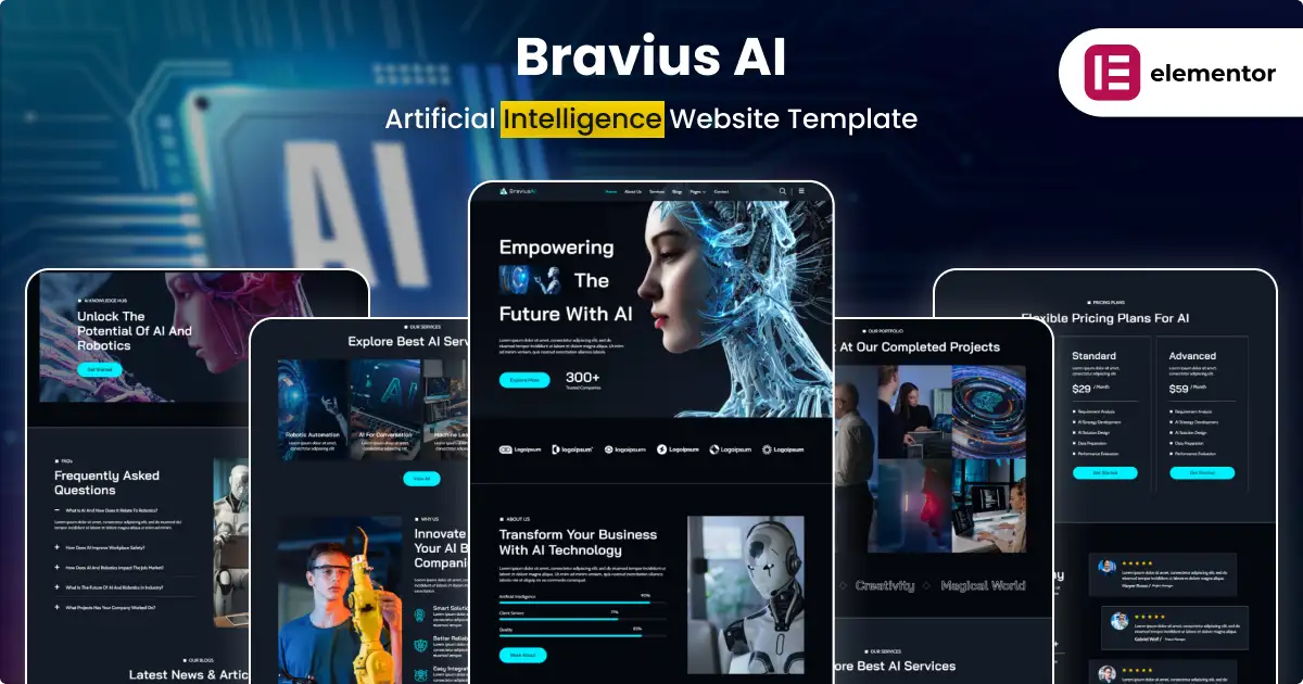 BraviusAI – Powerful Artificial Intelligence Website Templates That Build Instant Credibility 1 Artificial Intelligence Website Templates